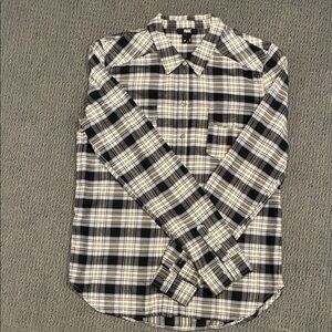PAIGE Black, blue and White Plaid Button-Down Shirt